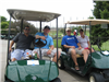 Two Golf Carts with Two Riders on Each