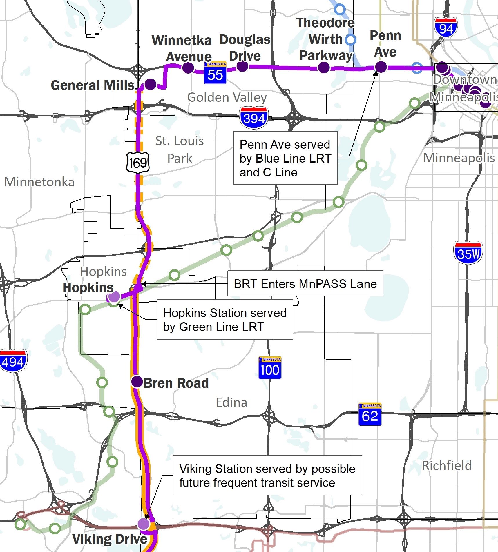 Highway 169 Mobility Study Optimized Scenario Map