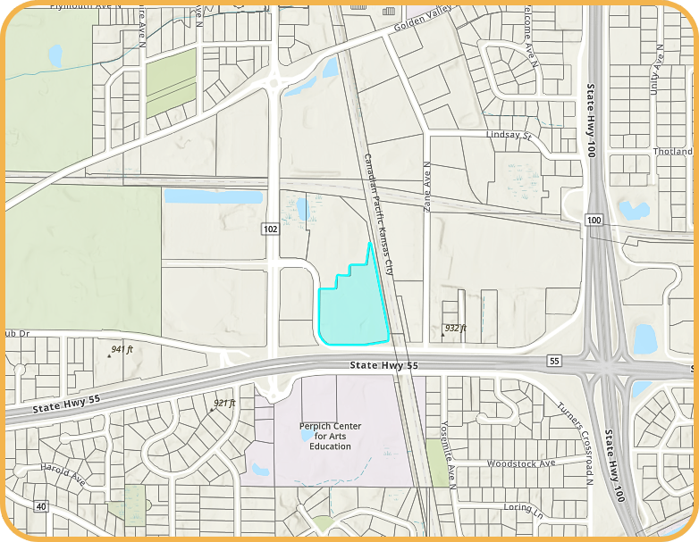 map showing location of land to be aquired for new Public Works site
