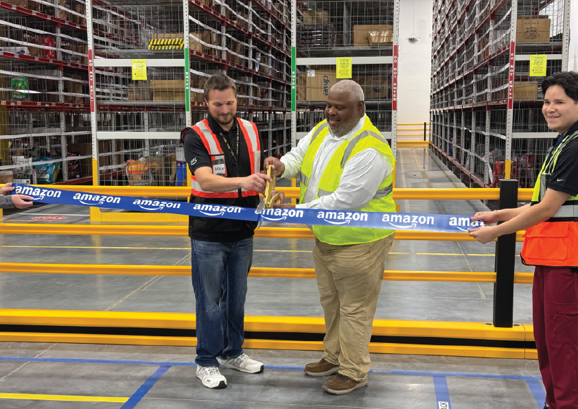 Maurice Harris ribbon cutting Amazon ceremony